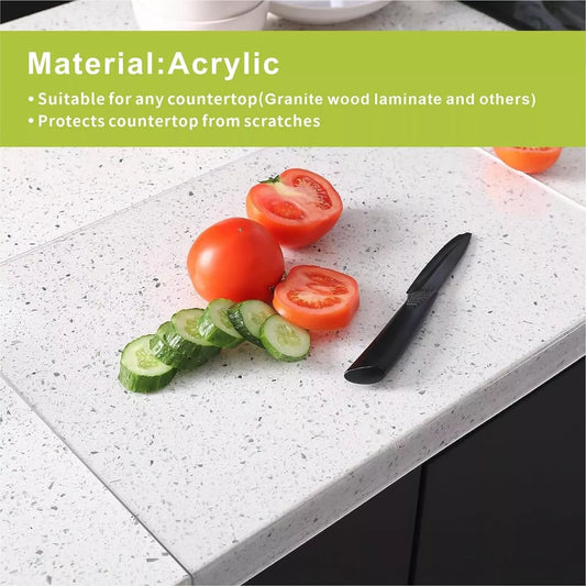 Clear Acrylic Cutting Chopping Board Lip Non Slip Worktop Protector LARGE 42x32